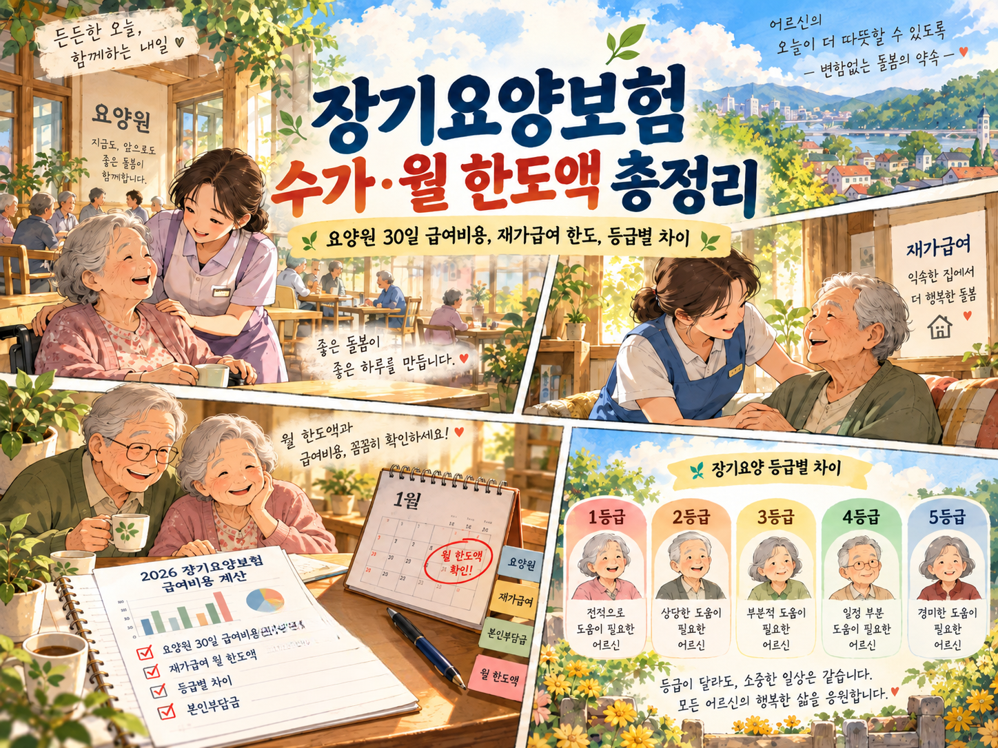따뜻한 장기요양보험 안내 인포그래픽