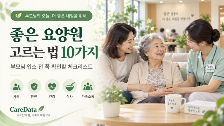 좋은 요양원 고르는 법 10가지 - 부모님 입소 전 확인할 요양원 선택 기준